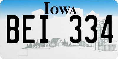 IA license plate BEI334