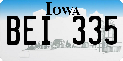 IA license plate BEI335