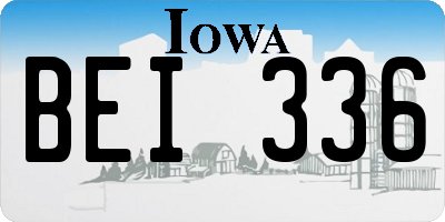 IA license plate BEI336