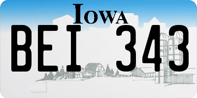 IA license plate BEI343