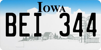 IA license plate BEI344