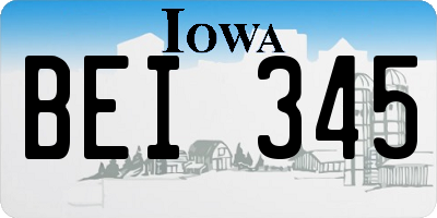 IA license plate BEI345