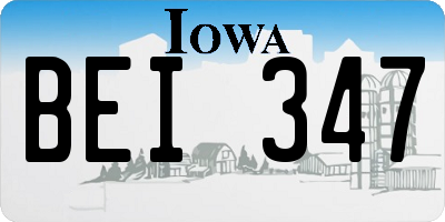 IA license plate BEI347