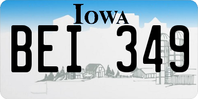 IA license plate BEI349