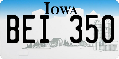 IA license plate BEI350