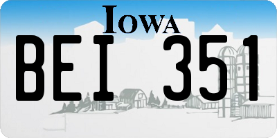 IA license plate BEI351