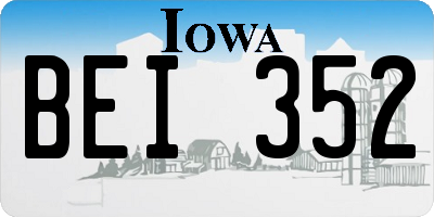 IA license plate BEI352