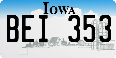 IA license plate BEI353