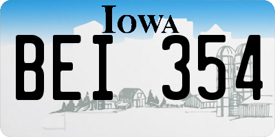 IA license plate BEI354