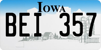 IA license plate BEI357