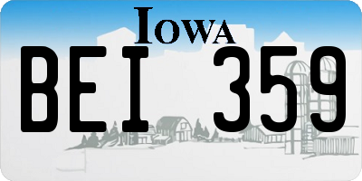 IA license plate BEI359