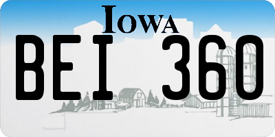 IA license plate BEI360