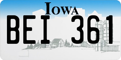 IA license plate BEI361