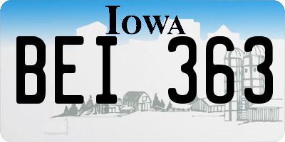 IA license plate BEI363
