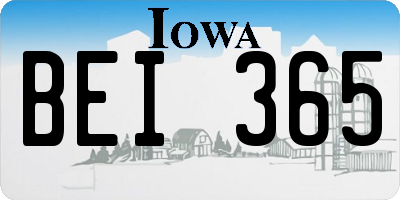 IA license plate BEI365