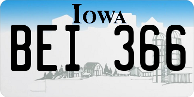 IA license plate BEI366