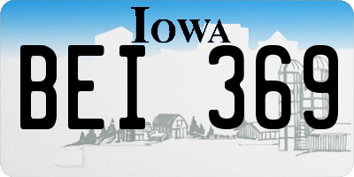 IA license plate BEI369