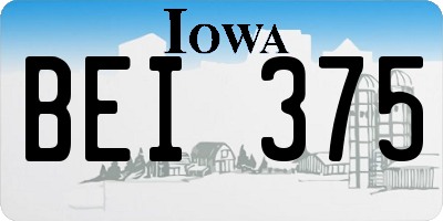 IA license plate BEI375