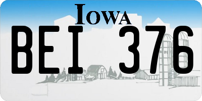 IA license plate BEI376
