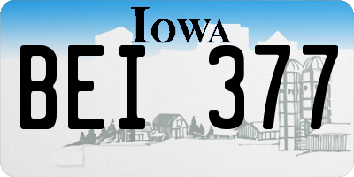 IA license plate BEI377