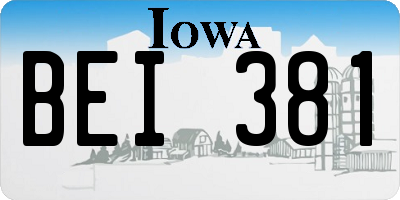 IA license plate BEI381
