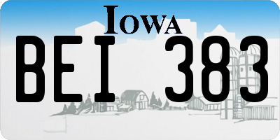 IA license plate BEI383