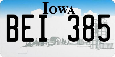 IA license plate BEI385