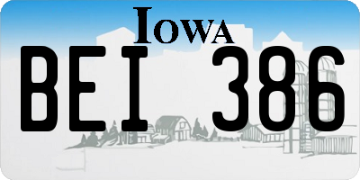 IA license plate BEI386