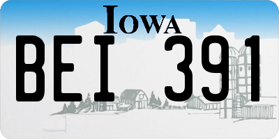 IA license plate BEI391