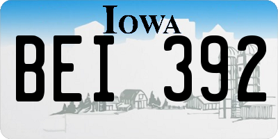 IA license plate BEI392