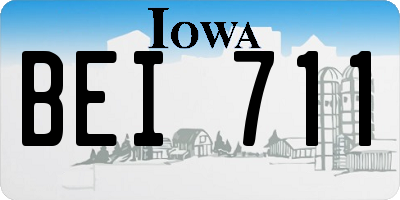 IA license plate BEI711