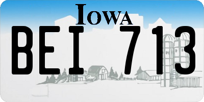 IA license plate BEI713