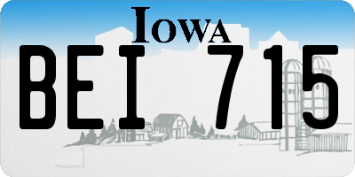 IA license plate BEI715