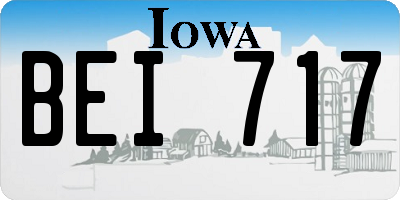 IA license plate BEI717