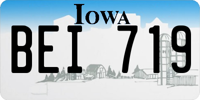 IA license plate BEI719