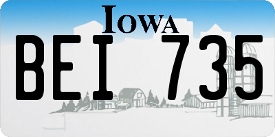 IA license plate BEI735