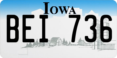 IA license plate BEI736