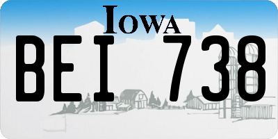 IA license plate BEI738