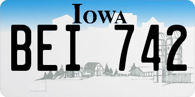 IA license plate BEI742