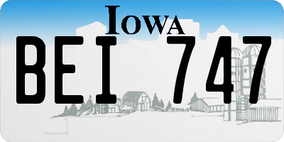 IA license plate BEI747