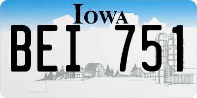 IA license plate BEI751