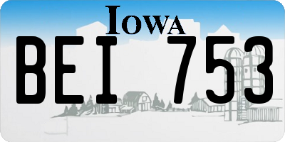 IA license plate BEI753