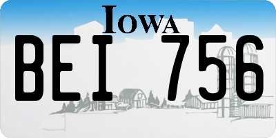 IA license plate BEI756