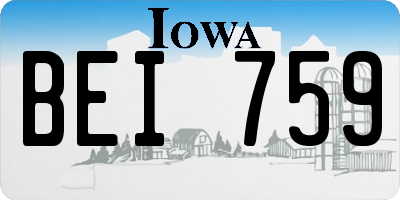 IA license plate BEI759