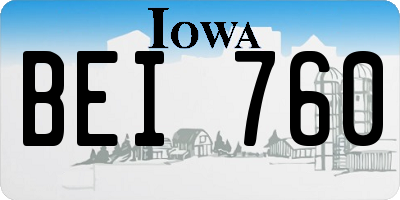IA license plate BEI760