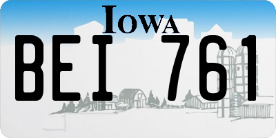 IA license plate BEI761