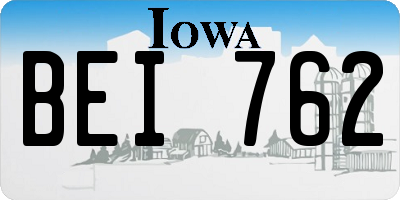 IA license plate BEI762
