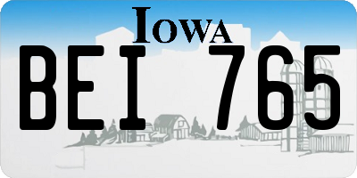 IA license plate BEI765