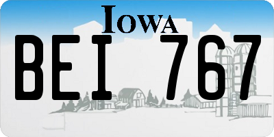 IA license plate BEI767