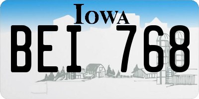 IA license plate BEI768